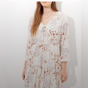 NWT American Eagle Floral Long Sleeve Tiered Baby Doll Dress Size S